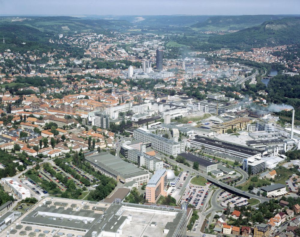 Jena aus der Vogelperspektive: Kernstandort von ZEISS-JENA