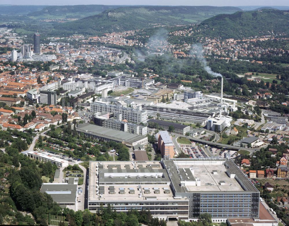 Jena von oben - Kernstandort von ZEISS-JENA