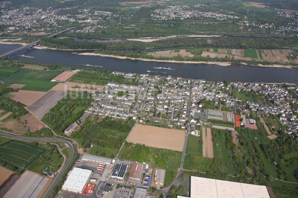 Koblenz OT Kesselheim aus der Vogelperspektive: Kesselheim, ein Ortsteil von Koblenz in Rheinland-Pfalz