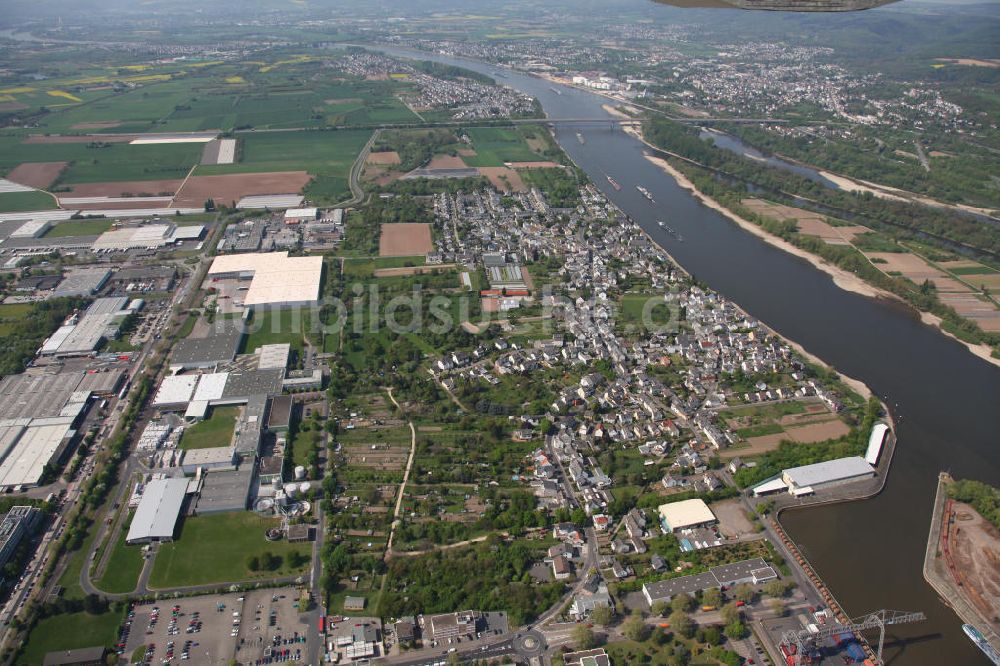 Koblenz OT Kesselheim aus der Vogelperspektive: Kesselheim, ein Ortsteil von Koblenz in Rheinland-Pfalz