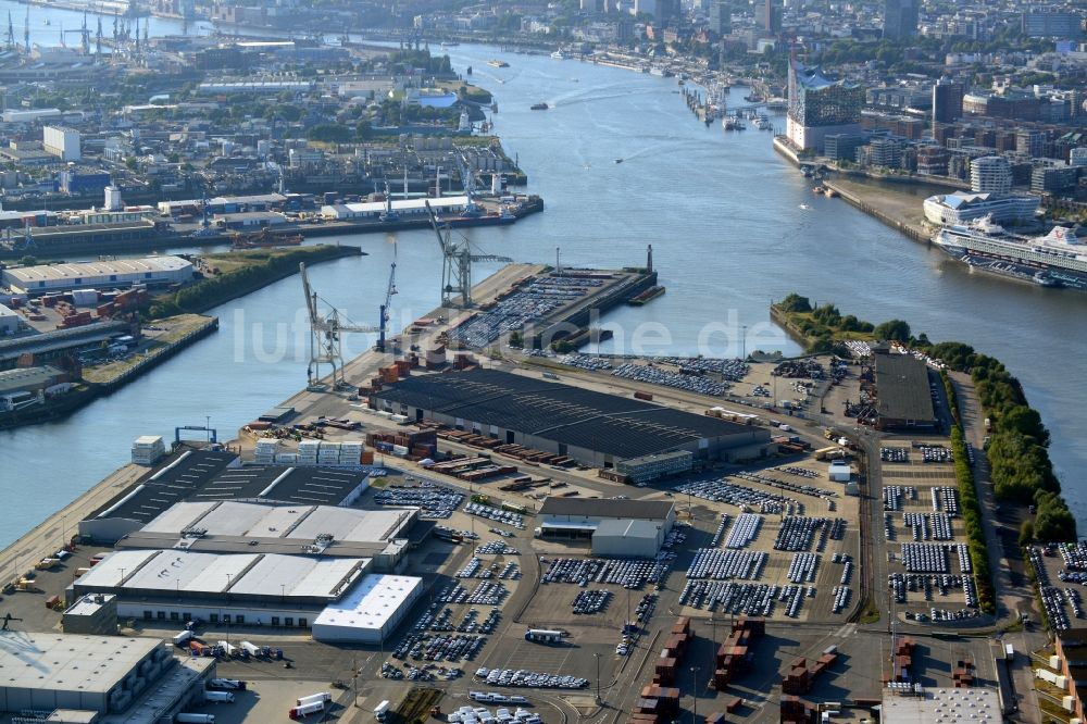 Luftaufnahme Hamburg - KFZ-Umschlag in Hamburg-Mitte / Kleiner Grasbrook