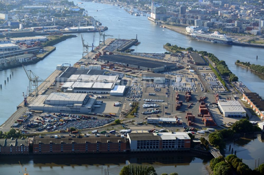 Luftaufnahme Hamburg - KFZ-Umschlag in Hamburg-Mitte / Kleiner Grasbrook