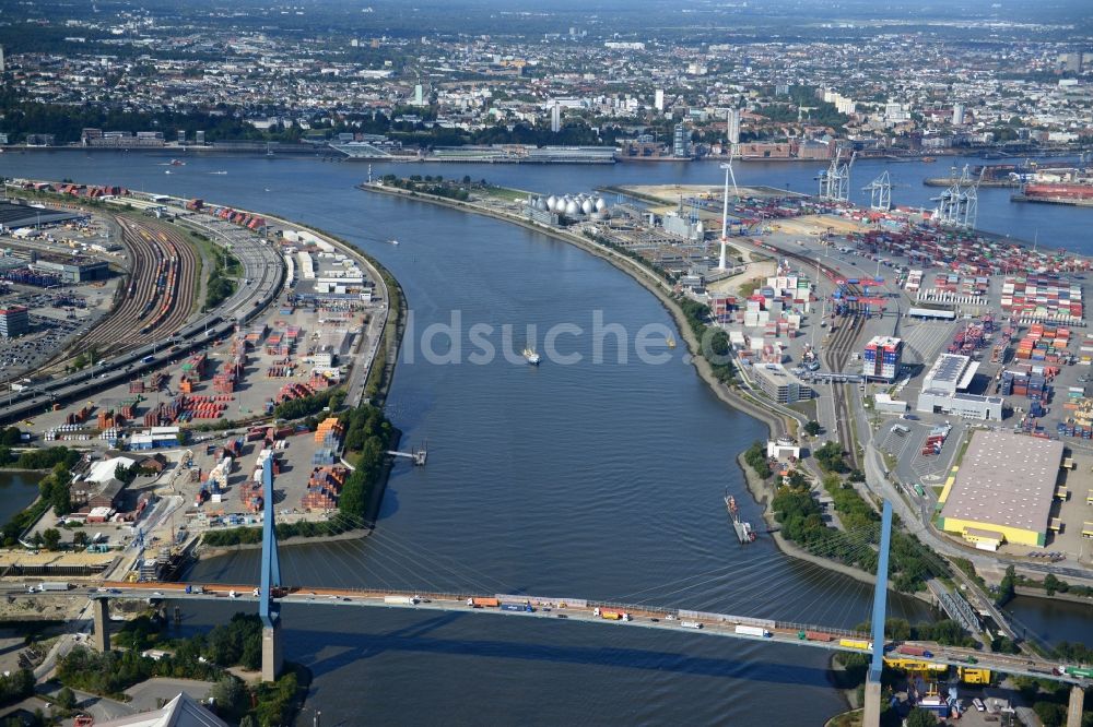 Luftbild Hamburg - Köhlbrandbrücke in Hamburg-Mitte / Waltershof