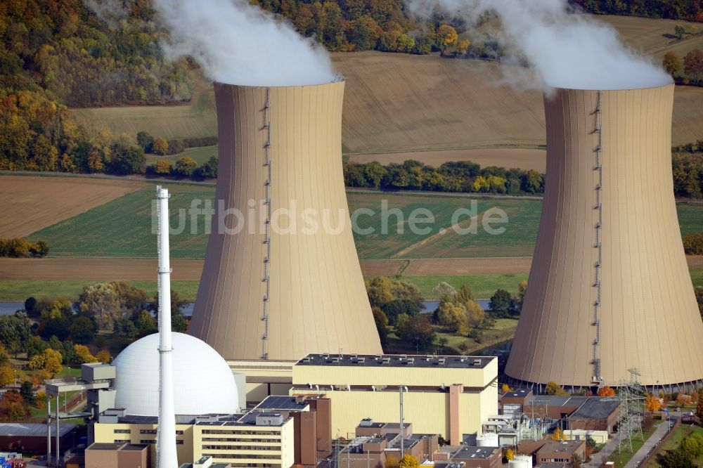 Luftbild Grohnde - Kühltürme des Kernkraftwerkes in Grohnde im Bundesland Niedersachsen