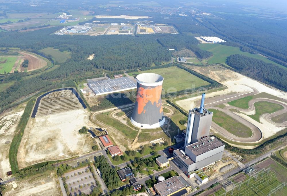 Meppen von oben - Kühlturm auf dem Gelände des ehemaligen Kraftwerk Meppen-Hüntel in Niedersachsen