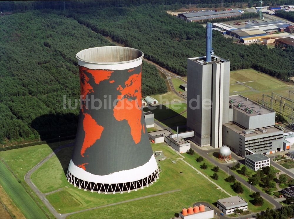 Luftaufnahme Meppen - Kühlturm auf dem Gelände des ehemaligen Kraftwerk Meppen-Hüntel in Niedersachsen