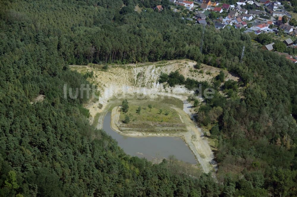 Luftbild Eisenhüttenstadt - Kies- Tagebau an den Diehloer Höhen in Eisenhüttenstadt im Bundesland Brandenburg