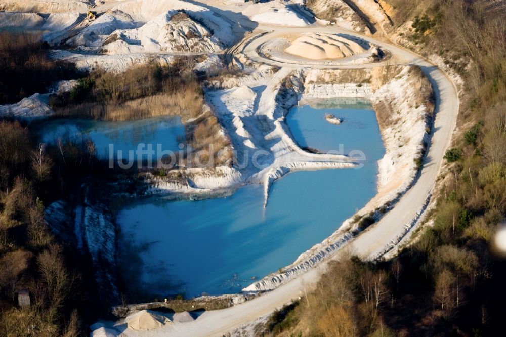 Elsass von oben - Kies- Tagebau in Elsass in Grand Est, Frankreich