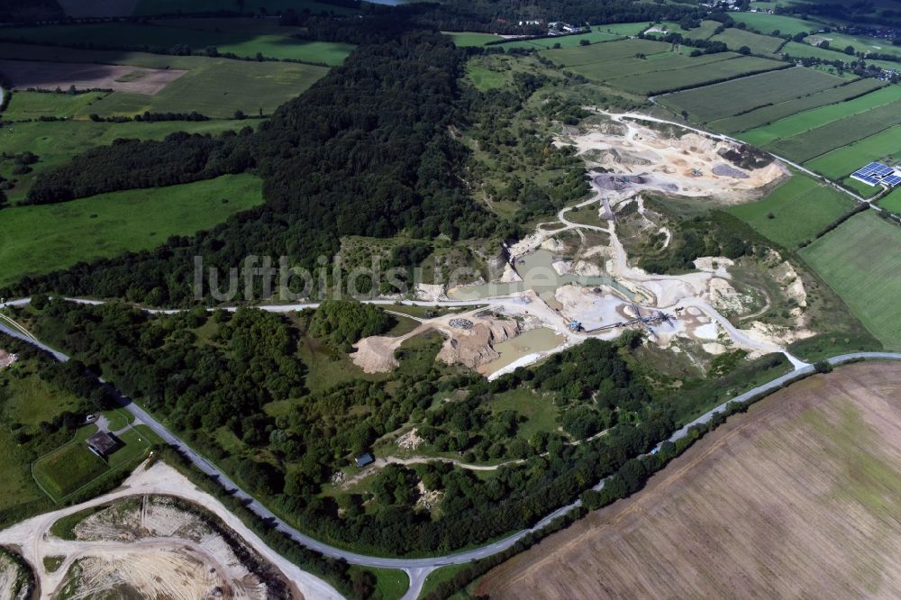 Luftaufnahme Oeversee - Kies- Tagebau in Oeversee im Bundesland Schleswig-Holstein