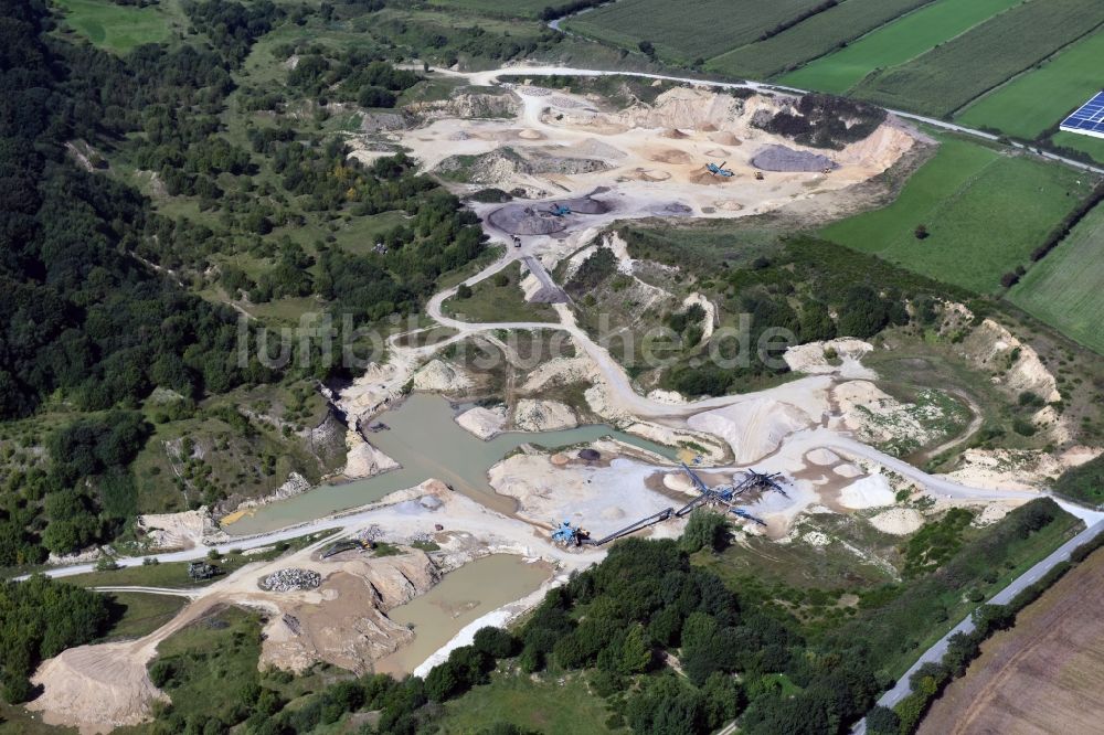 Luftaufnahme Oeversee - Kies- Tagebau in Oeversee im Bundesland Schleswig-Holstein