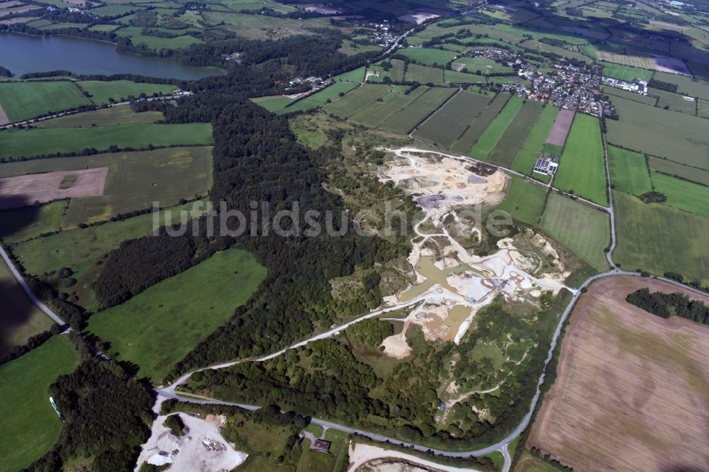 Luftaufnahme Oeversee - Kies- Tagebau in Oeversee im Bundesland Schleswig-Holstein