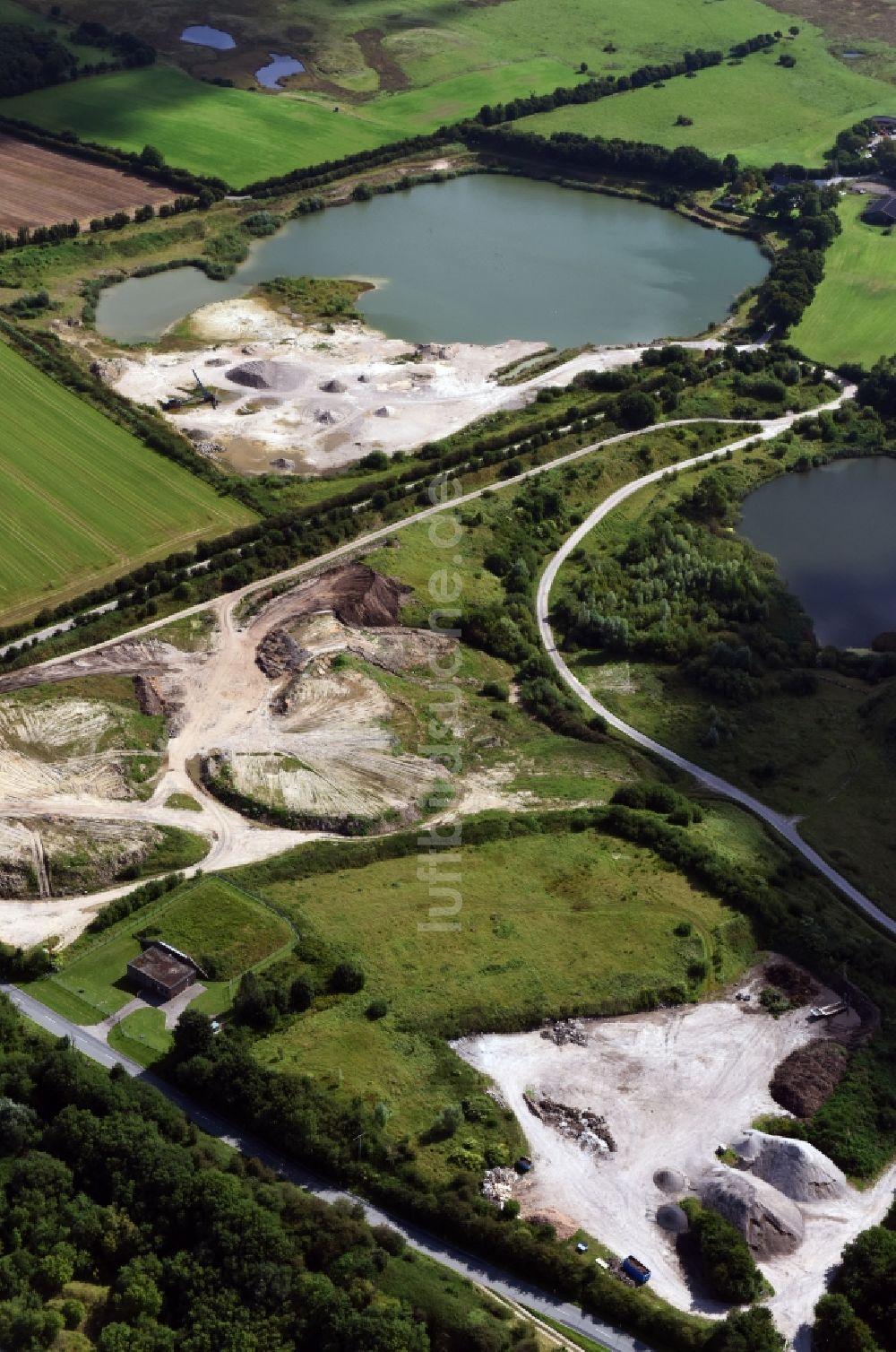 Luftaufnahme Oeversee - Kies- Tagebau in Oeversee im Bundesland Schleswig-Holstein