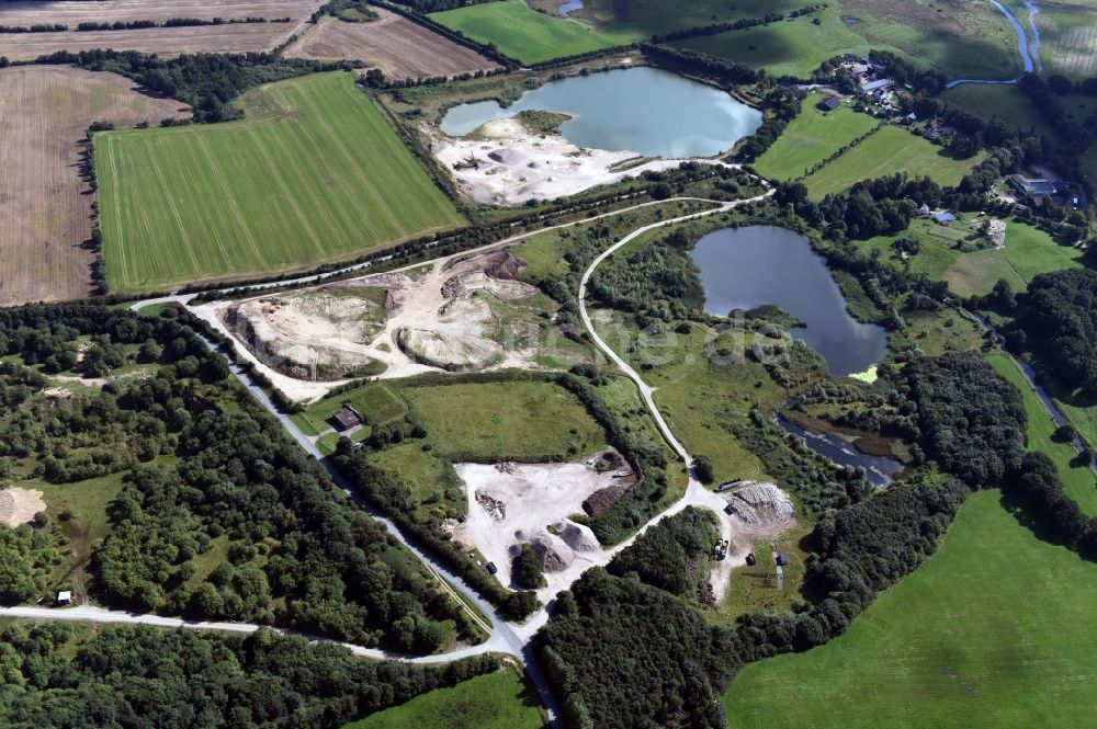 Luftaufnahme Oeversee - Kies- Tagebau in Oeversee im Bundesland Schleswig-Holstein