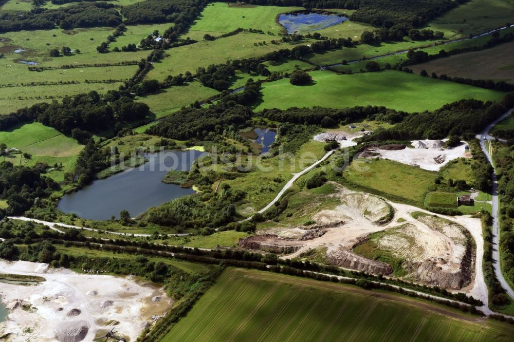 Luftaufnahme Oeversee - Kies- Tagebau in Oeversee im Bundesland Schleswig-Holstein