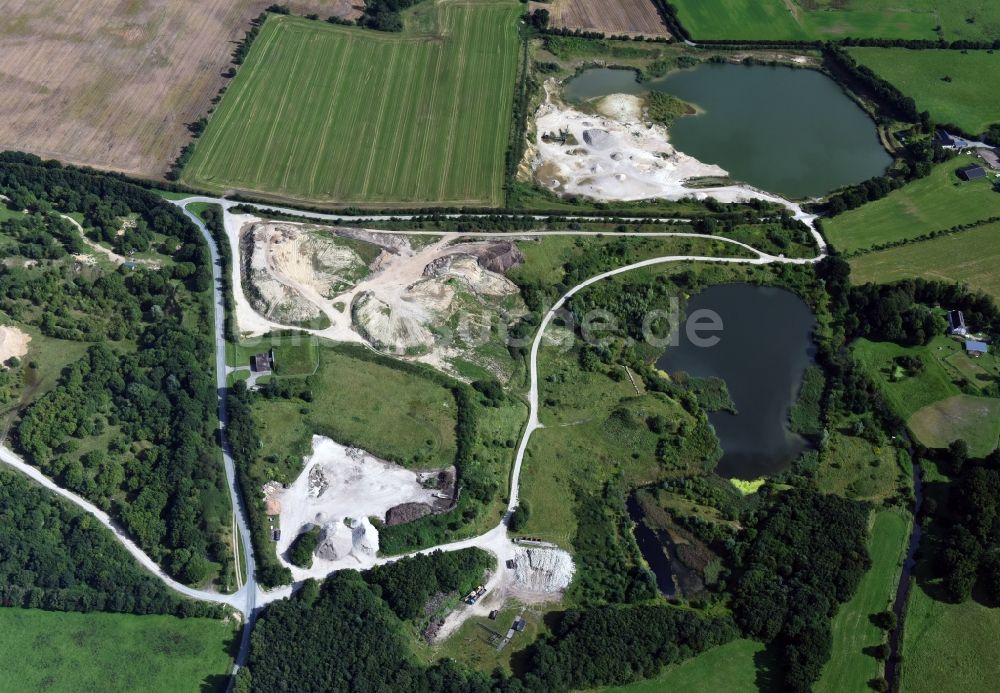 Oeversee von oben - Kies- Tagebau in Oeversee im Bundesland Schleswig-Holstein