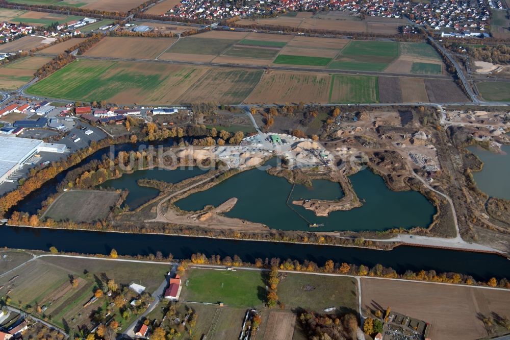 Eggolsheim von oben - Kies- Tagebau der A. Roth Sand- und Kieswerk GmbH in Eggolsheim im Bundesland Bayern, Deutschland