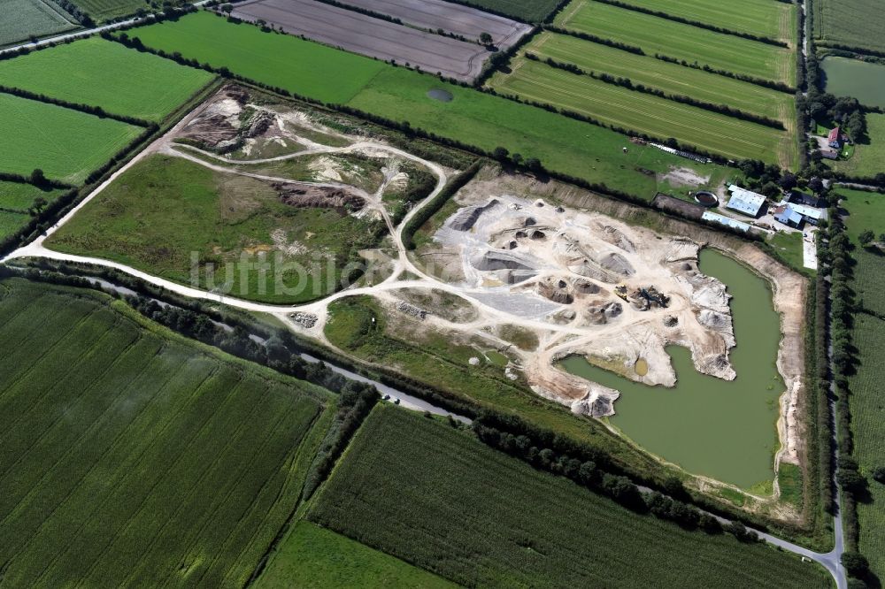 Luftbild Oeversee - Kies- Tagebau am Sankelmarker See in Oeversee im Bundesland Schleswig-Holstein