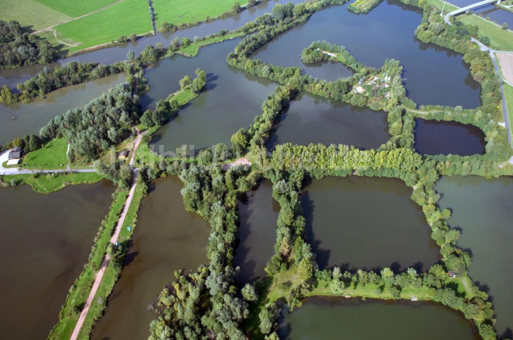 Luftbild Schwemlingen Stadt Merzig - Kiesgruben an der Saar bei Schwemlingen