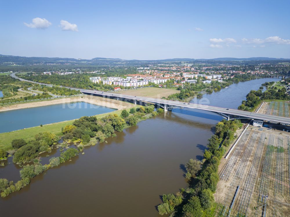 Luftbild Pirna - Kiessandtagebau Birkwitz-Pratzschwitz in Pirna im Bundesland Sachsen, Deutschland