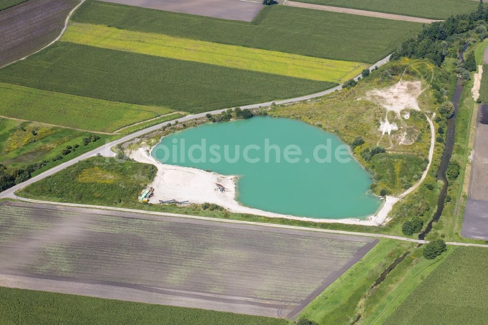 Luftaufnahme Eitting - Kieswerk in Eitting bei Freising im Bundesland Bayern, Deutschland