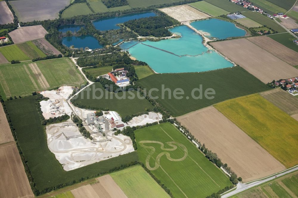 Luftbild Pliening - Kieswerk in Pliening im Bundesland Bayern, Deutschland