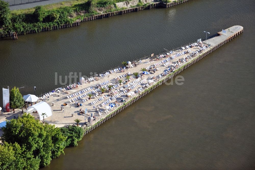 Offenbach von oben - King Kamehameha BEACH Club in Offenbach im Bundesland Hessen