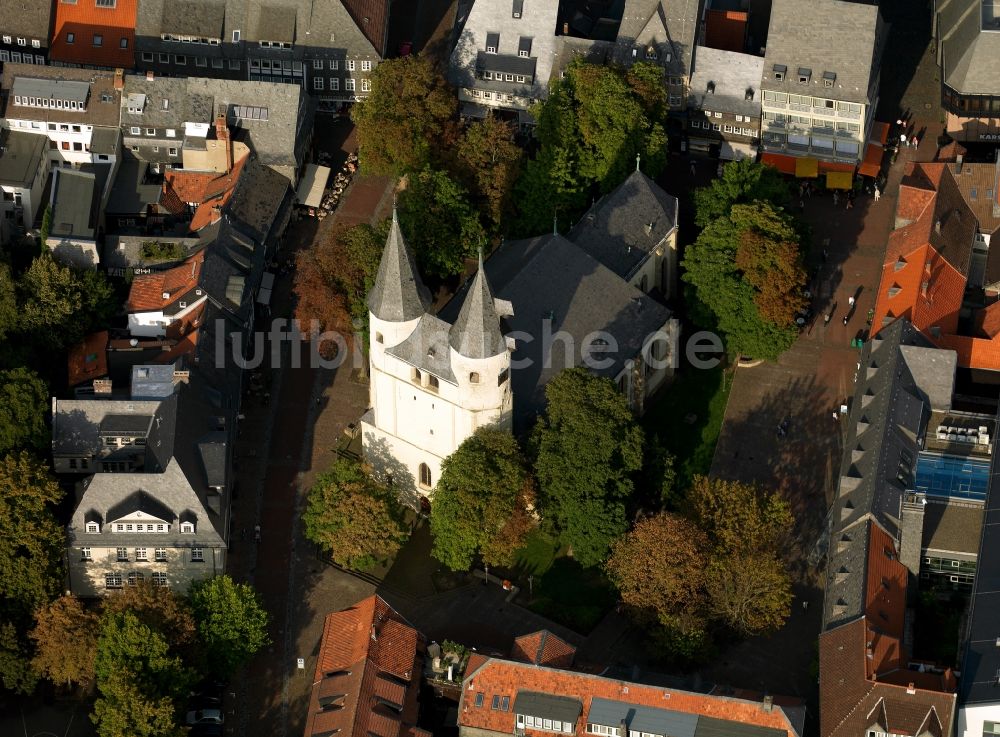 Goslar von oben - Kirche in Goslar im Bundesland Niedersachsen