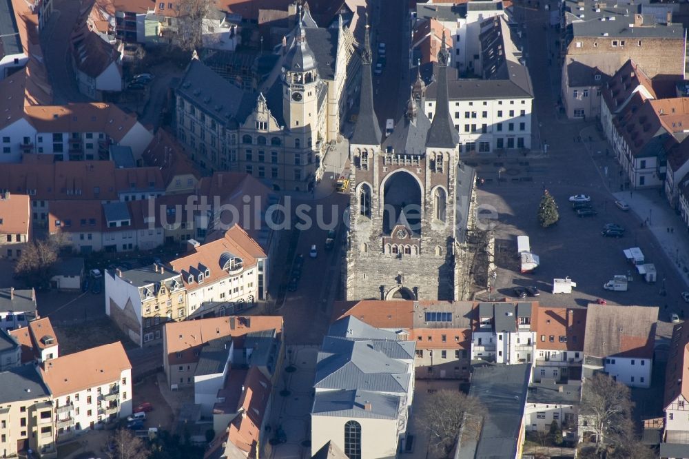 Luftaufnahme Köthen - Kirche St-Jakob in Köthen im Bundesland Sachsen-Anhalt