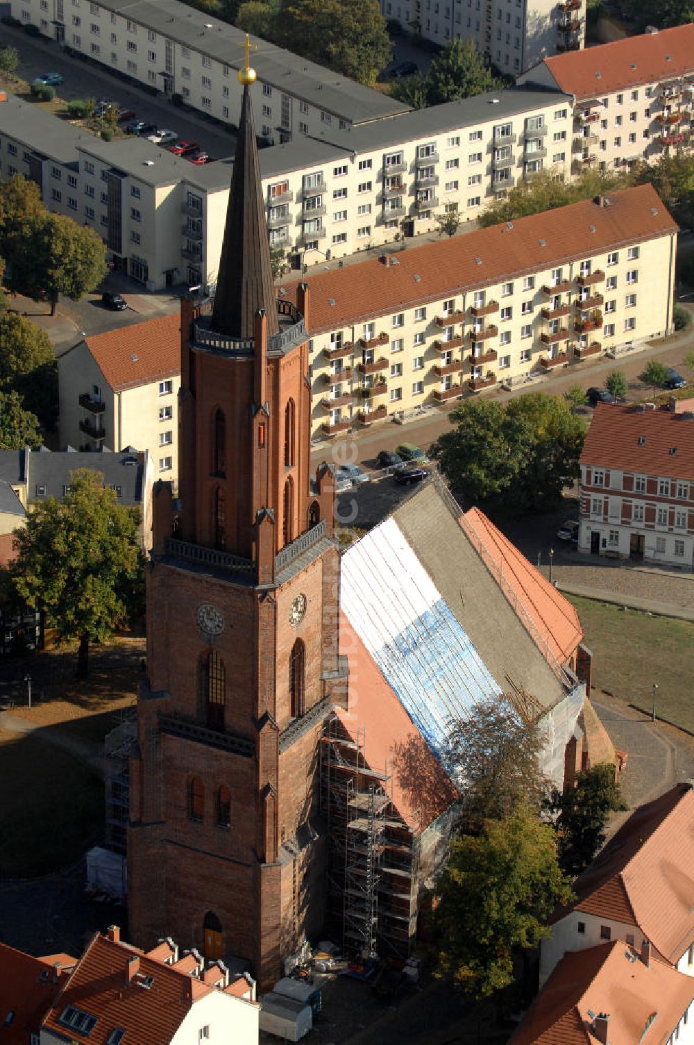 Luftaufnahme Rathenow - Kirche St. Marien-Andreas in Rathenow