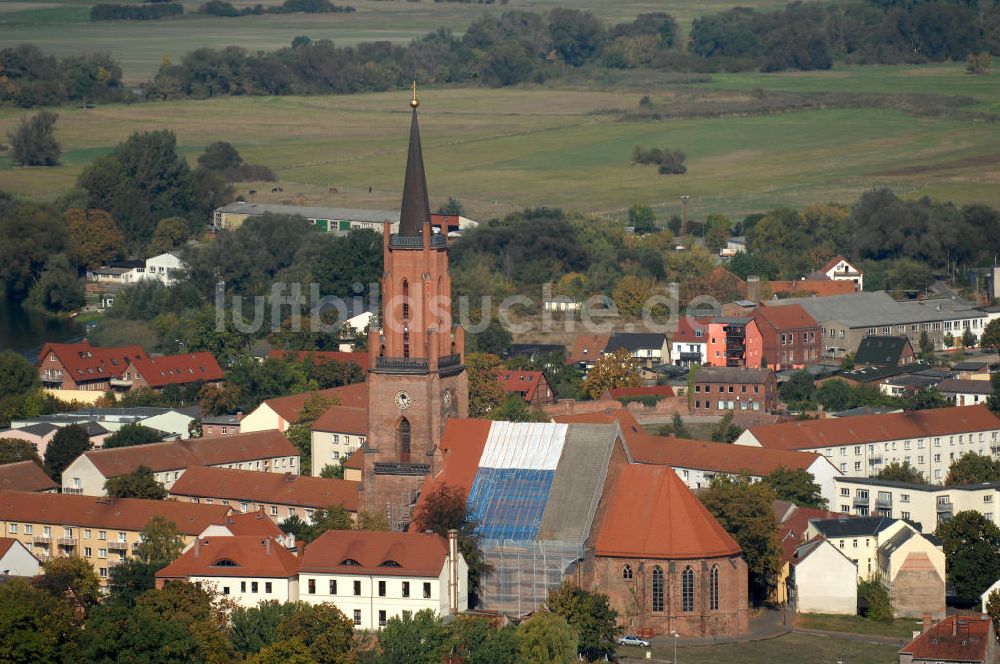 Luftbild Rathenow - Kirche St. Marien-Andreas in Rathenow