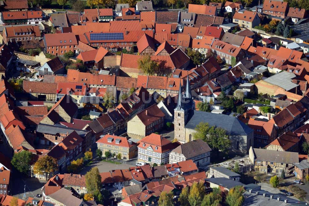 Luftbild Halberstadt - Kirche St. Martini in der Altstadt von Halberstadt im Bundesland Sachsen-Anhalt