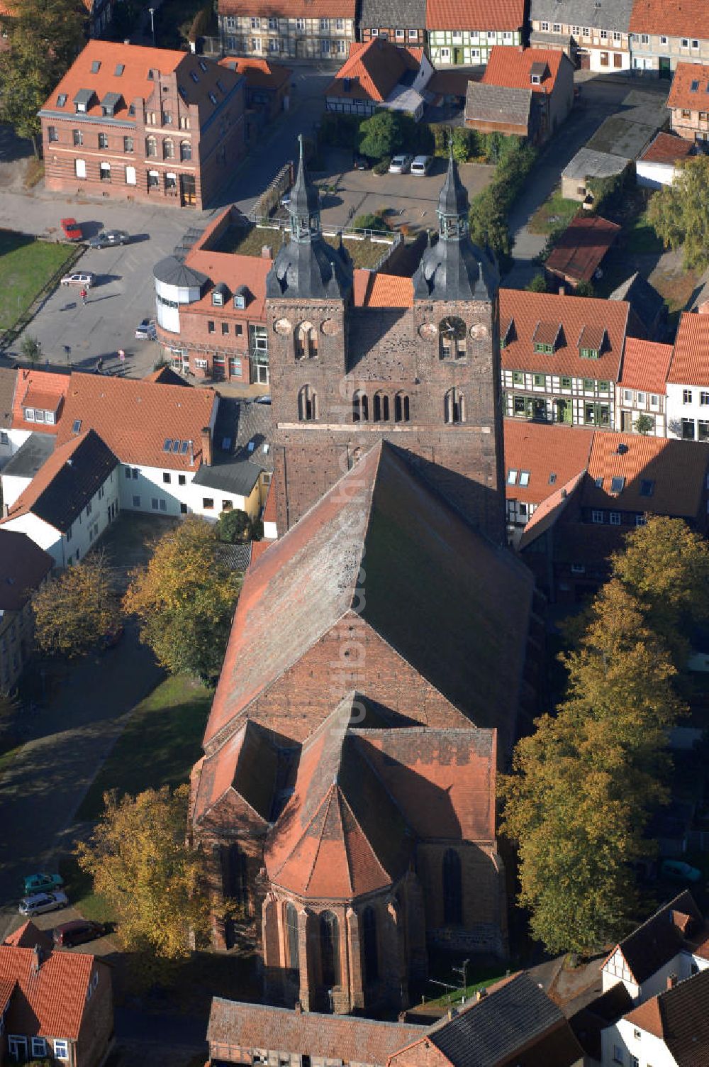 Seehausen aus der Vogelperspektive: Kirche St. Petri