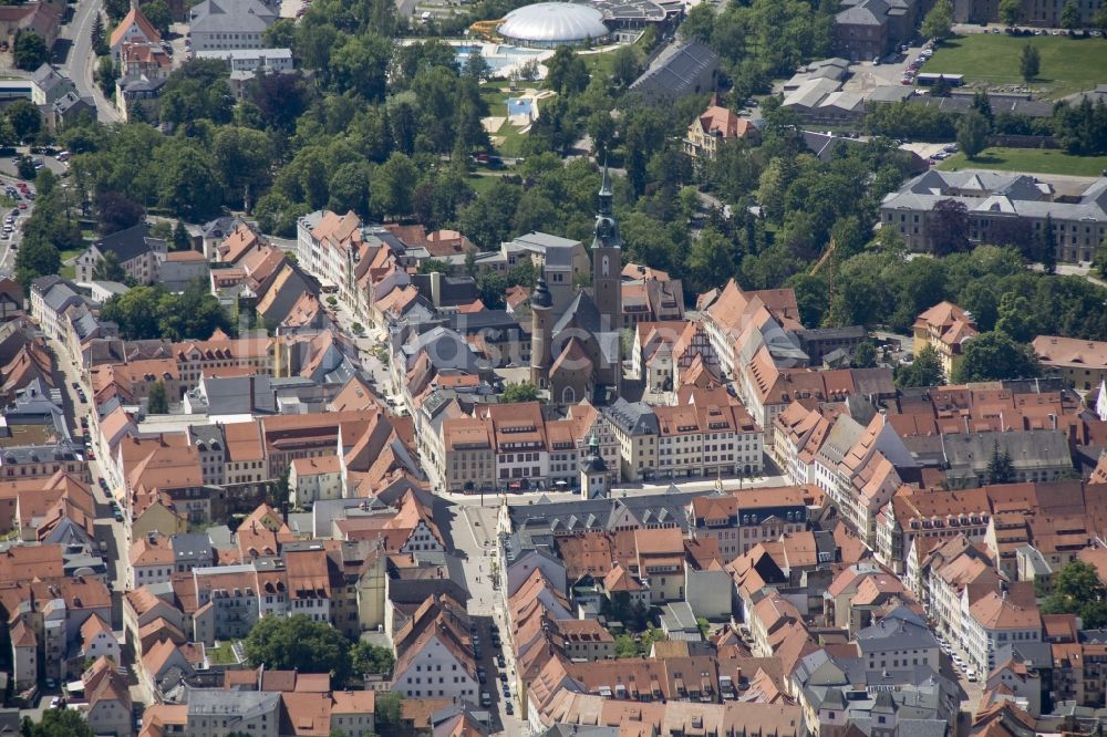 Freiberg aus der Vogelperspektive: Kirche St. Petri in Freiberg in Mittelsachsen, Bundesland Sachsen