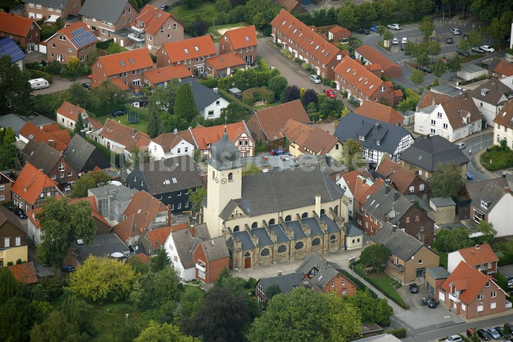 Luftbild Selm OT Bork - Kirche Sankt Stephanus im Orsteil Bork in Selm im Bundesland Nordrhein-Westfalen