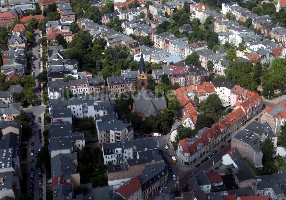 Luftaufnahme Halle / Saale - Kirche - Stephanuskirche im Mühlwegviertel in Halle in Sachsen-Anhalt