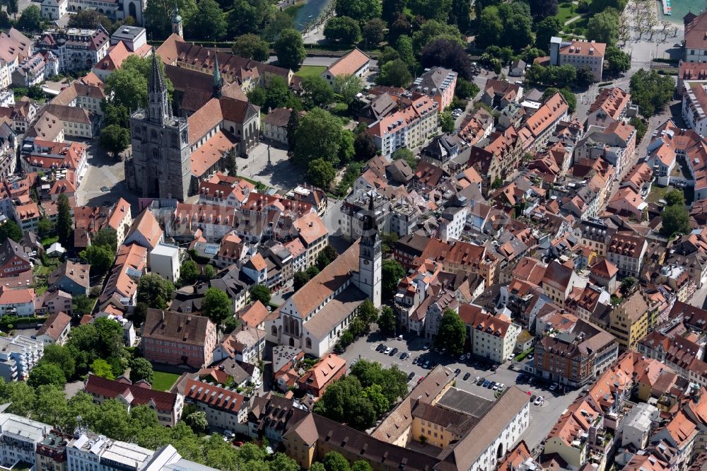 Konstanz aus der Vogelperspektive: Kirchen Gebäude Sankt Stephans-Kirche in Konstanz im Bundesland Baden-Württemberg, Deutschland