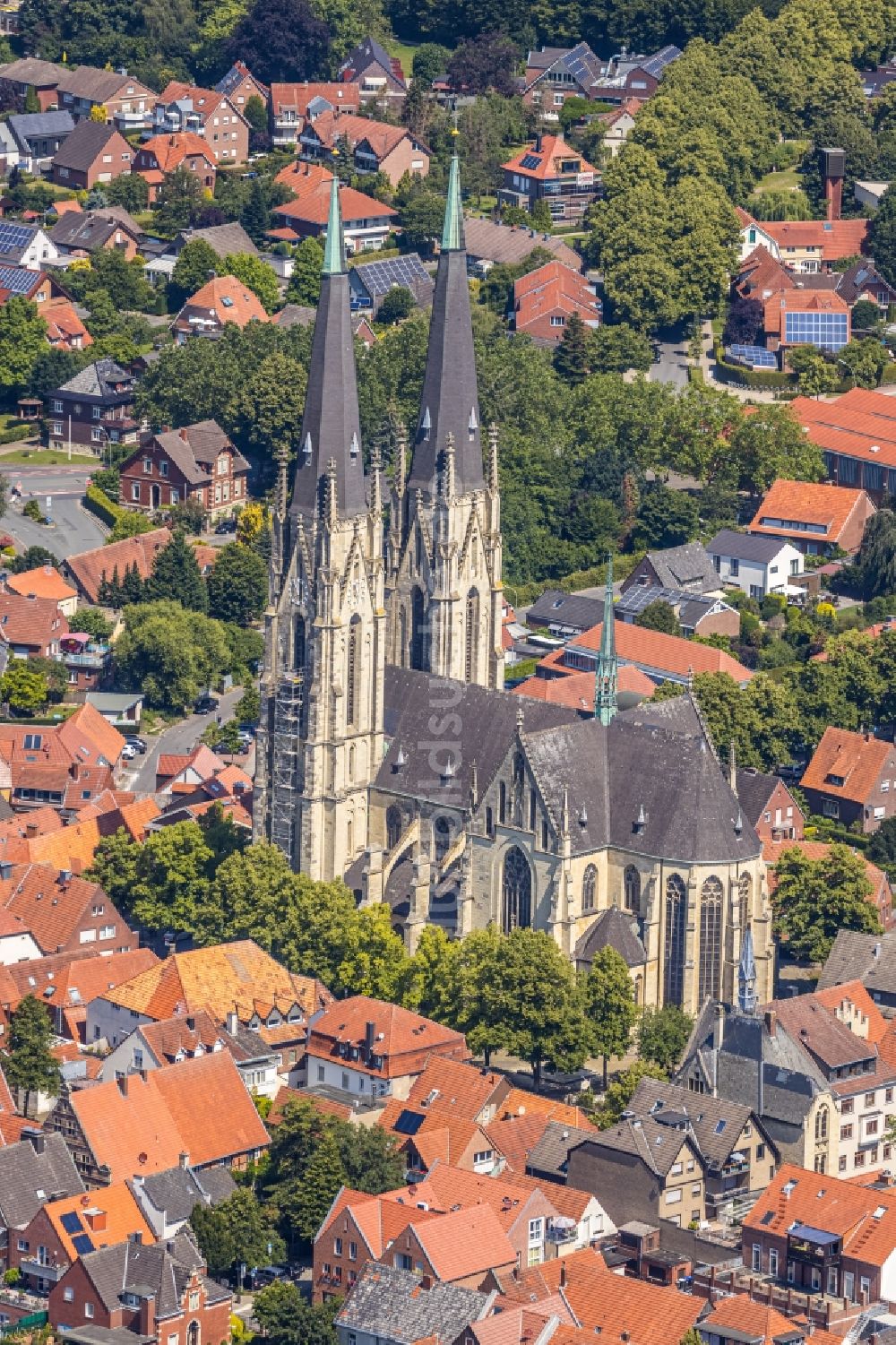 Billerbeck aus der Vogelperspektive: Kirchengebäude des Domes in der
