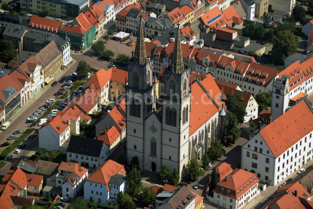 Luftbild Oschatz - Kirchengebäude der St. Aegidien in Oschatz im Bundesland Sachsen