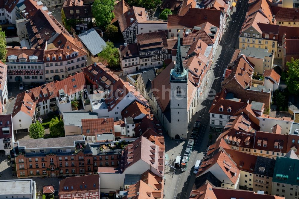 Luftbild Erfurt - Kirchengebäude der Allerheiligenkirche in Erfurt im Bundesland Thüringen, Deutschland