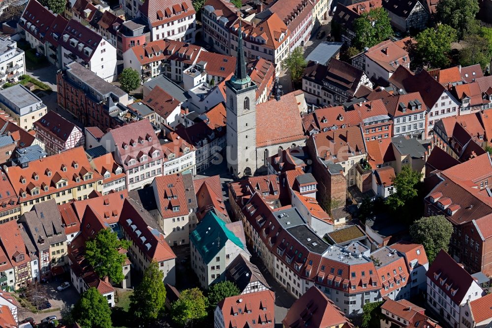 Luftbild Erfurt - Kirchengebäude der Allerheiligenkirche in Erfurt im Bundesland Thüringen, Deutschland