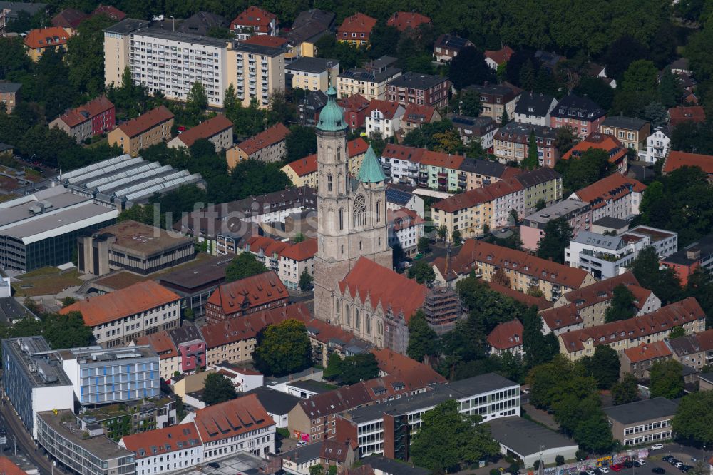 Luftaufnahme Braunschweig - Kirchengebäude St. Andreaskirche in Braunschweig im Bundesland Niedersachsen, Deutschland