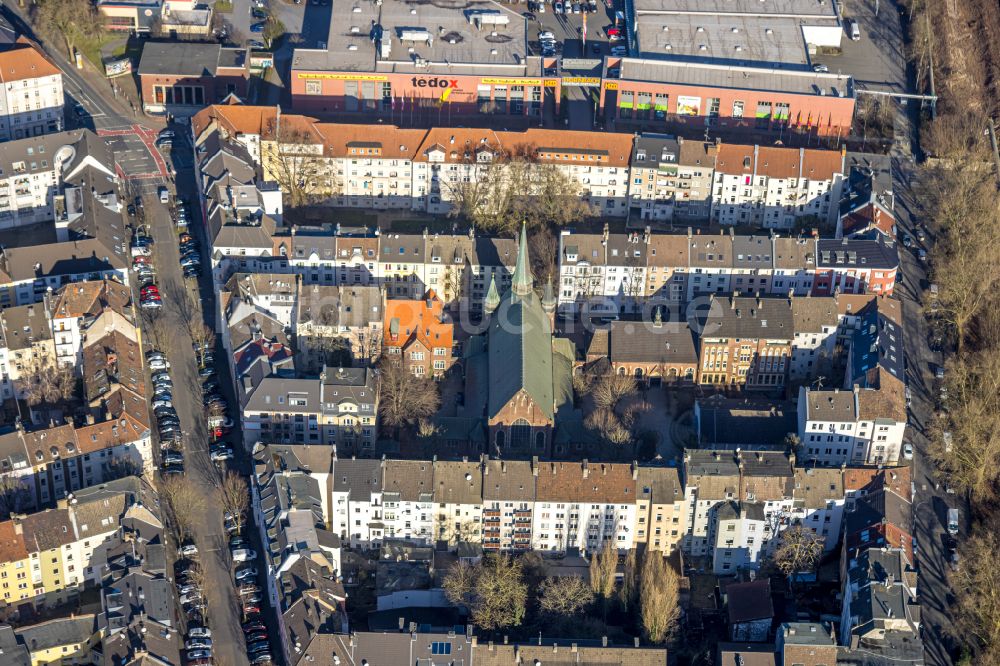 Luftbild Dortmund - Kirchengebäude St. Antonius in Dortmund im Bundesland Nordrhein-Westfalen, Deutschland