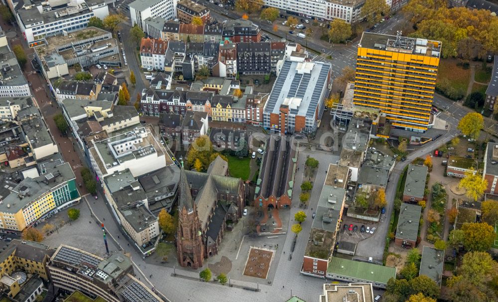 Luftbild Gelsenkirchen - Kirchengebäude St. Augustinus in Gelsenkirchen im Bundesland Nordrhein-Westfalen, Deutschland