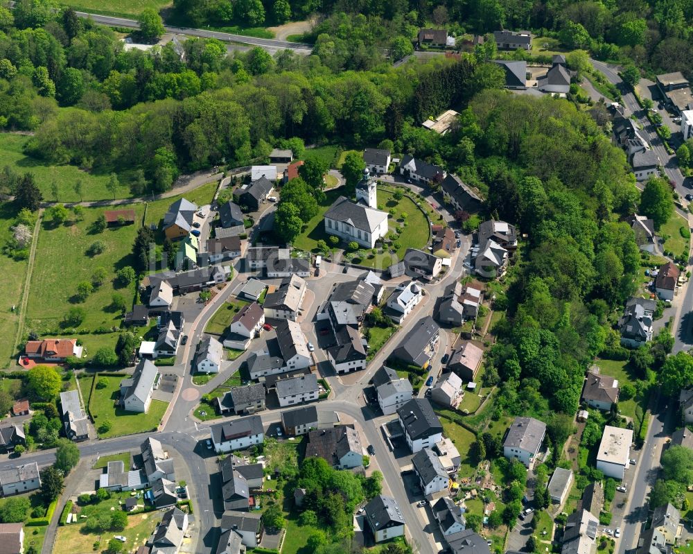 Bad Marienberg (Westerwald) aus der Vogelperspektive: Kirchengebäude in Bad Marienberg (Westerwald) im Bundesland Rheinland-Pfalz