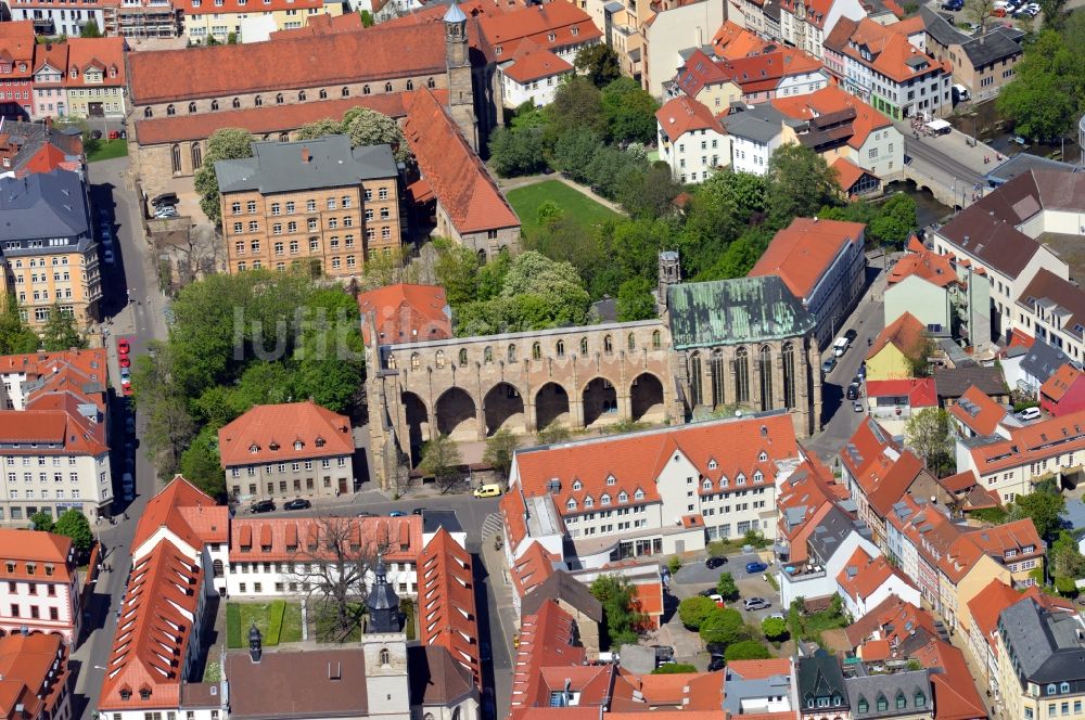 Luftbild Erfurt - Kirchengebäude der Barfüßerkirche in Erfurt im Bundesland Thüringen