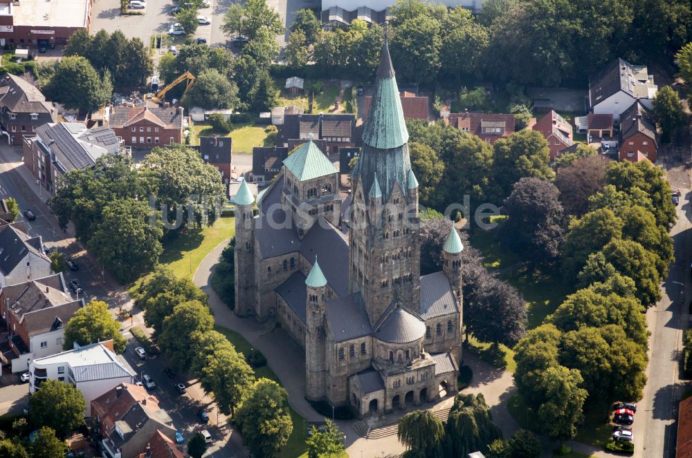 Luftbild Rheine - Kirchengebäude der Basilika St. Antonius in Rheine im Bundesland Nordrhein-Westfalen, Deutschland