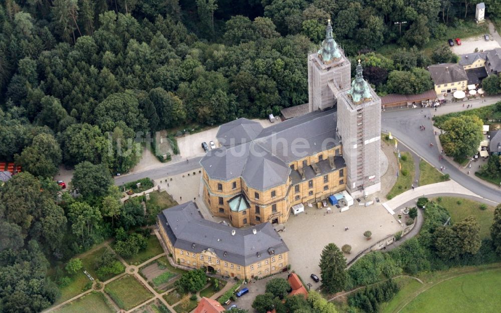 Luftaufnahme Bad Staffelstein - Kirchengebäude der Basilika Vierzehnheiligen in Bad Staffelstein im Bundesland Bayern