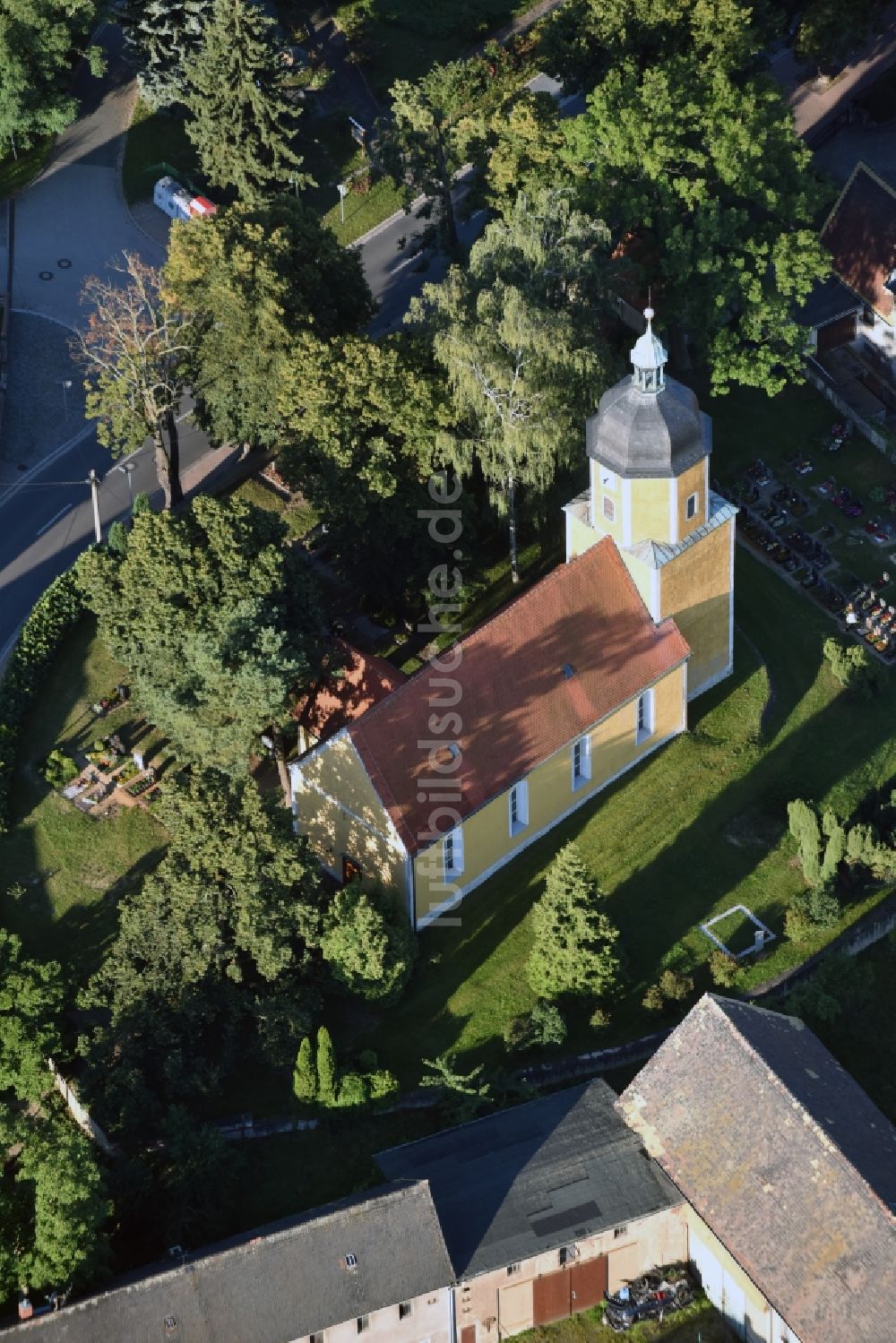 Luftbild Böhlitz - Kirchengebäude in Böhlitz im Bundesland Sachsen