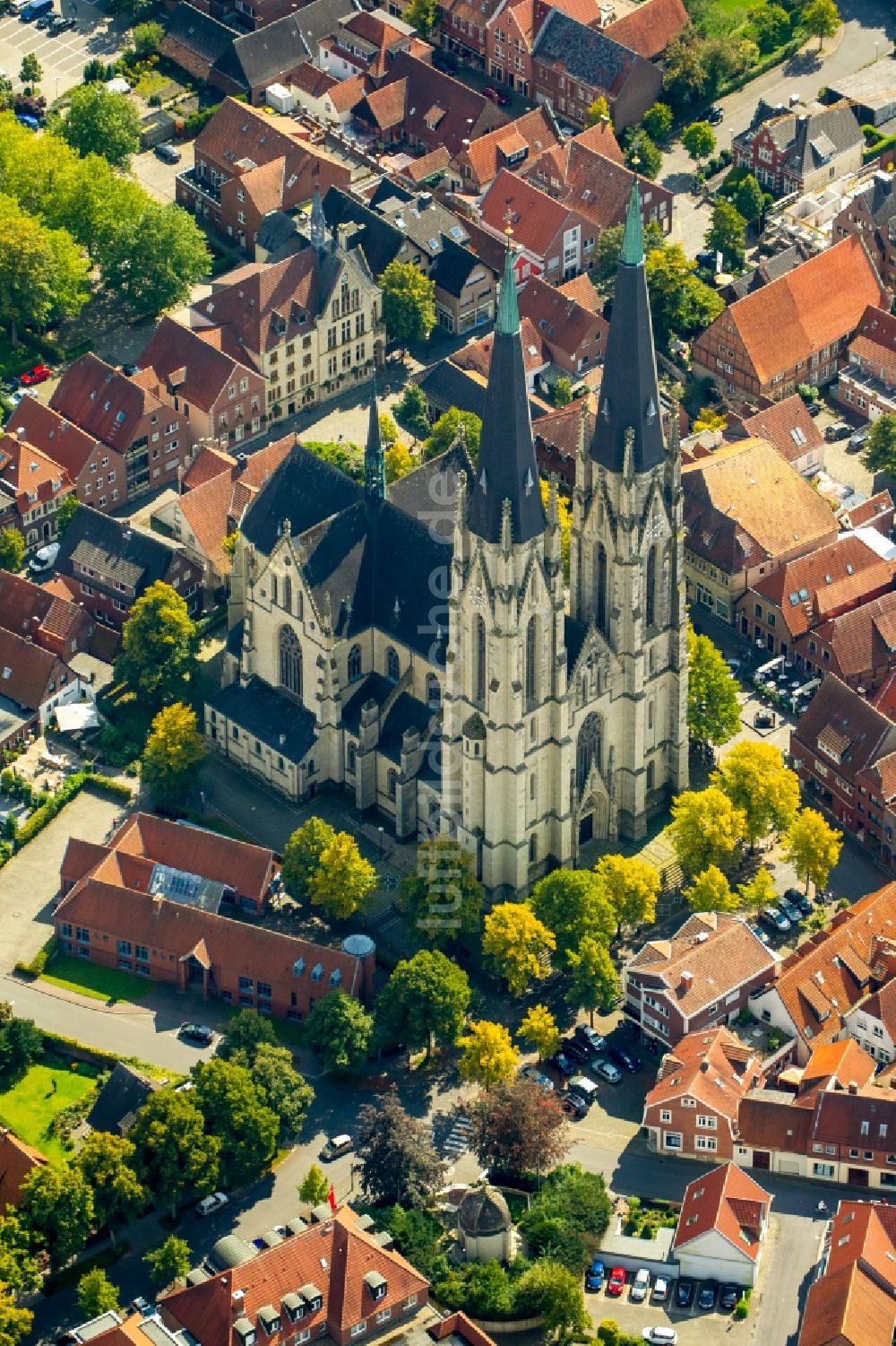 Billerbeck aus der Vogelperspektive: Kirchengebäude in Billerbeck im Bundesland Nordrhein-Westfalen