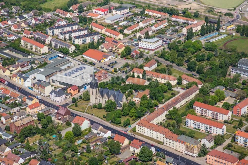 Lutherstadt Wittenberg aus der Vogelperspektive: Kirchengebäude der Christuskirche in Lutherstadt Wittenberg im Bundesland Sachsen-Anhalt, Deutschland